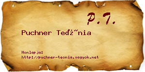 Puchner Teónia névjegykártya